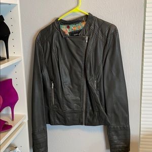 Smoke black leather jacket